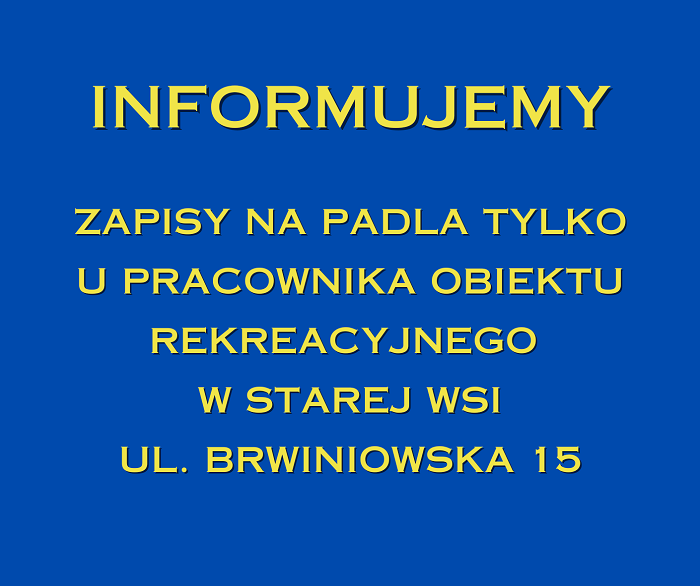 Grafika informująca o zapisach na padla